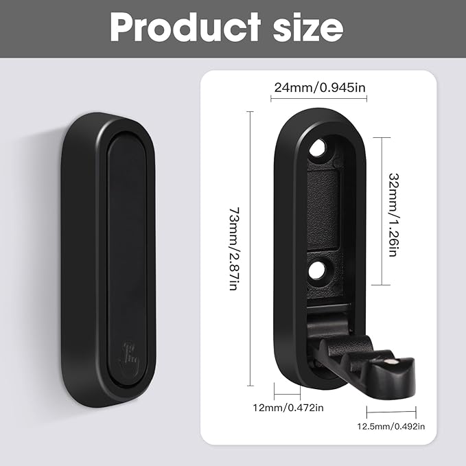 Folding Wall Hooks, 2 Pcs Foldable Black Coat Hooks Heavy Duty Foldable Hook Bathroom Towel Hooks Robe Hooks Wall Mounted for Hanging Coat Towels Clothes Hat Bags Keys