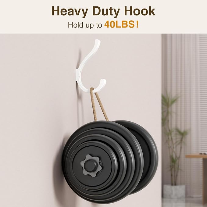 Wall Hooks for Hanging Coat/Backpack - 5.4'' Large 40LBS Heavy Duty Hanger Wall Mount Screw in, for Towel, Closet, Robe, Bag, Outdoor, White 6 Pack